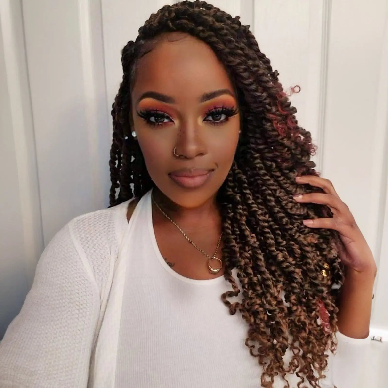 ( US ONLY) FAST SHIPPING NB | Toyotress® Tiana Passion Twist Hair - Pre-twisted Crochet Braids Natural Black, Pre-looped Synthetic Braiding Hair Extensions Toyotress